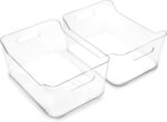 BINO | Plastic Storage Bins, Large - 2 Pack, Clear | THE SOHO COLLECTION | Pantry Organizers and Storage Containers | Fridge Organizer Bins | Kitchen Cabinet Organizer | Medicine Cabinet Bin - Image 2