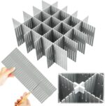 Blosssound 15pcs 5.12x 15 Tall Drawer Divider Adjustable Drawer Organizer DIY Ultra Deep Storage Organizer Separator with Fixed Buckle for Underwear Socks Dormitory Office Kitchen Bedroom(Grey) - Image 2
