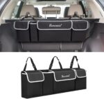 Car Trunk Organizer and Storage, Backseat Hanging Organizer for SUV, Truck, MPV, Waterproof, Collapsible Cargo Storage Bag with 4 Pockets, Car Interior Accessories (Black) - Image 2