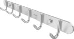 Coat Hook Rack Wall Mounted - Sagmoc Towel Hook Rail with 6 Round Hooks/16-inch/304Stainless Steel Brushed Nickel/Super Easy Installation/Rust and Water Proof/Perfect Home Storage & Organization - Image 2