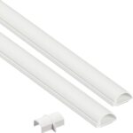 D-Line 31.4in TV Cord Hider, Patented Half Round Cable Cover, Hide Wall Mount TV Wires, Hinged One-Piece Cable Concealer, Adhesive, Decorative Raceway - 2X 0.78in W x 0.39in H x 15.7in L - White - Image 2