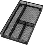 Desk Drawer Organizer Tray,Drawer Organizer for Office and Home,Desk Organizer with Drawers,4 Compartments,Non-Slip Desk Organizers and Accessories for Stationery Makeup School (Black) - Image 2