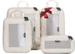 EPICKA TripCozy Compression Packing Cubes - 4 Set Durable Travel Organizer Bags with Mesh Top, Expandable Travel Accessories for Carry on, Luggage, Suitcase, Backpack (Beige) - Image 2