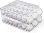 Egg Holder for Refrigerator | New & Improved Auto Rolling Stackable Fridge Egg Storage Organizer/ Container (36 Eggs) - Image 2