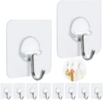 FOTYRIG Adhesive Hooks Heavy Duty Wall Sticky Hooks for Hanging Wall Hangers Without Nails 15lb(Max) 180 Degree Rotating Seamless Stick on Bathroom Kitchen Office Outdoors-10 Packs - Image 2