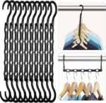 HOUSE DAY Black Magic Space Saving Hangers 10 Pack, Premium Smart Hanger Hooks, Sturdy Cascading Hangers with 5 Holes for Heavy Clothes, Closet Organizers and Storage, College Dorm Room Essentials - Image 2