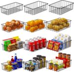 Joben Oligey 12 PACK (3 Szie) Small Wire Storage Baskets for Organizing,Pantry Organization Bins for Cabinets, Metal Basket for Kitchen, Bathroom Organizer (Black) - Image 2