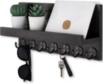 Key Holder Wall Mount, Entryway Key and Mail Holder with 7 Sturdy Hooks for Sunglasses, Dog Leash, Decorative Wall Shelf with Mounting Hardware, 15”W x 6.7”H x 4.2”D - Image 2