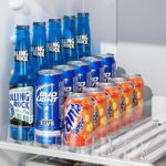 LAMU Drink Organizer for Fridge, Soda Can Organizer Dispenser for Refrigerator with Automatic Pusher Glide, Width Adjustable Clear Dividers Can Holder for 6-20oz Beverage, 15''D x16.6''W, 5 Rows - Image 2