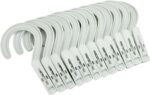 Laundry Hooks Boot Hangers Plastic Clothes Pins Hanger Clips for Bathroom Travel Portable White (12Pcs) - Image 2