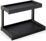 MARTY 2 Tier Spice Rack Organizer for Countertop, 15.8''L Coffee Station/Bathroom Organizer Countertop, Counter Shelf Desktop Storage Organizer for Kitchen, Bedroom, Office (Black) - Image 2