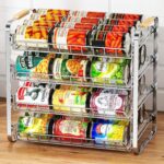MAXIFFE 4 Tier Can Organizer for Pantry, 16.9" W×11.5" D×16.7" H, Space-Saving Adjustable Metal Hold 40 Standard 12-oz Cans Storage Rack Holder for Countertop Kitchen Soda Drinks Fruits, Chrome - Image 2