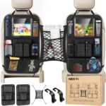 New Fi Backseat Car Organizer(20 Storage Pockets),Come with Free 1 Seat Net and 2 Headrest Hook, Touch Screen Tablet Holder, Divider for Driving Safely Children & Pets…, Car Organizer (black) - Image 2