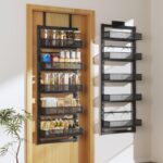 Pantry Door Organizers and Storage, 5-Tier Large Metal Heavy-Duty Frame Over the Door Spice Rack, 2 in 1 Wall-Mounted or Hanging shelf for Kitchen, Bathroom, Laundry Room, Bedroom, Closet &Nursery - Image 2
