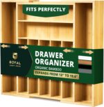 ROYAL CRAFT WOOD Luxury Bamboo Kitchen Drawer Organizer - Silverware Organizer, Utensil Holder & Cutlery Tray Drawer Dividers for Flatware (9 Slot, Natural) - Image 2