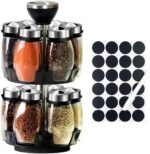 Revolving Spice Rack Organizer Countertop, Spinning Spice Storage Rack Tower Organizer with 12 Empty Jars, Rotating Spice Holder Shelf Seasoning Rack Shelf, Spice Seasoning Bottle Organizer - Image 2