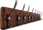Rustic 38.6" Large Coat Rack Wall Mount, Long Wood Coat Hooks with 10 Triple Hooks, Heavy Duty Wooden Coat Hanger Wall Mount for Entryway, Farmhouse Hanging Jackets, Coats, Hats, Bags,Towel - Image 2
