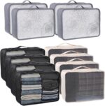 SHENLIU 12 Pcs XL Packing Cube for Travel Luggage Organizer, 17.7 x 12.99 x 4.72 inches Reusable Black Gray Beige Mesh Travel Luggage Bags for Hiking Camping Accessory - Image 2