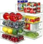 Set of 8 Clear Fridge Organizer Bins, Stackable Refrigerator Organizers and Storage for Fridge, Freezer, Pantry, BPA Free - Image 2