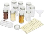 Simple Houseware 12-Pack 3 oz Glass Spice Jars, Round Bottles with Shaker Lids, Funnel and Labels for Seasoning & Storage - Image 2