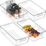 Simple Houseware 4 Pcs Kitchen Clear Bin Storage Organizer, 15" x 8" x 3.75" - Image 2