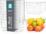 Sorbus Large Clear Plastic Storage Bins for Shelves, Clothes, with Handle - Clear Storage Bins, Drawer, Shelf, Closet, Pantry, Fridge, Freezer Organizer Bins, Closet Organizers and Storage (8 pack) - Image 2
