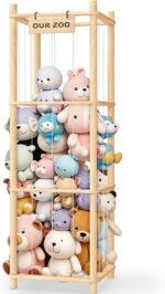 Stuffed Animal Storage & Organizer, Wooden Cute Zoo Toy Holder for Toddler Rooms, Playrooms & Bedrooms - Image 2
