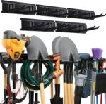 TIDYME Garage Tool Organizer Wall Mount - 80 inches - Sturdy Storage Rack with Adjustable Hooks, Anti-Rust - Easy Installation, 500lbs Capacity - Garden Tool Organizer (05 Racks & 10 Hooks) - Image 2