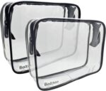 TSA Approved Clear Toiletry Bag 2-Pack, Quart Size Travel Cosmetic & Makeup Bags, Carry-On Airport Compliant - Image 2