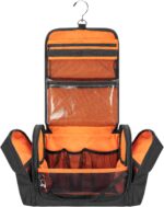 Tactical Toiletry Travel Bag for Men, Hanging Dopp Kit Hygiene Bag Shower Organizer with Hook for Toiletries and Shaving Care, Black (Empty Bag) - Image 2