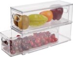 Taiuloo 2 Pack Stackable Refrigerator Organizer Bins with Pull-Out Drawer, Clear BPA-Free Food Storage Containers for Fridge Freezer, Kitchen Pantry Cabinet & Bathroom Vanity Organization - Image 2