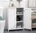 TaoHFE White Bathroom Storage Cabinet,Bathroom Cabinets Freestanding with 2 Doors,Towel Cabinet for Bathrooms,Restroom Cabinets,Small Storage Cabinet for Office,Restaurant,Living Room - Image 2