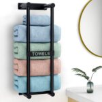Towel Racks for Bathroom, Towel Storage for Small Bathroom, 22inch Wall Towel Rack for Rolled Towels Folded Bath Towels, Black - Image 2