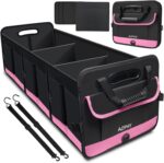 Trunk Organizer for Car, 95L Large Capacity Trunk Storage with Non-Slip Bottom Strips, Cargo Organizer for Suv, Truck, Sedan, Waterproof Portable Car Organizers for Women Men(Pink) - Image 2