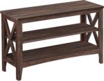 VASAGLE, Entryway Storage Bench, 2-Tier Shoe Rack, 11.8 x 31.5 x 18.9 Inches, Holds up to 300 lb, Farmhouse Style, for Living Room, Bedroom, Maroon Brown ULSB053K51 - Image 2