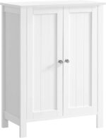 VASAGLE Floor Storage Cabinet, Freestanding Storage Unit with 2 Adjustable Shelves, for Bathroom Living Room Dining Kitchen, 11.8 x 23.6 x 31.5 Inches, White UBCB60W - Image 2