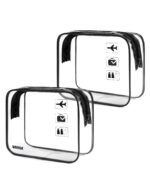 WANDF TSA Approved Toiletry Bag, 2 Packs Travel Clear Toiletry Bag, Quart Size Makeup Cosmetic Pouch with Zipper, Carry-On Airport Compliant Bag for Women and Men (2 pcs, Black) - Image 2