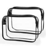 Wedama TSA Approved Toiletry Cosmetic Bags for Men and Women 2 Pack with Zipper Carry on Airline Airport Travel Accessories, PVC Makeup Bags, Quart Size-Black - Image 2