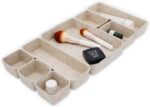 Welaxy Desk Drawer Organizer Tray, 8-Piece Beige Office Storage, Nordic Minimalist Lifestyle (Oatmeal) - Image 2