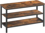 Wooden Shoe Bench, 3-Tier Industrial Shoe Storage Bench, Sturdy Shoe Rack Bench with Storage for Entryway, Living Room, Halley, Space Saving, Rustic Brown and Black HX06BR - Image 2