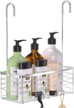 YUOROS Shower Caddy Hanging, Over the Door Shower Organizer Rack 304 Stainless Steel Rustproof (Silver) - Image 2