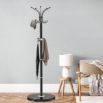 ZOZOE Metal Coat Rack Stand, Modern Coat Rack Freestanding with Natural Marble Base, 360° Rotary Design Coat Racks with 14 Hooks, Coat Tree Hanger Stand for Bags, Hats, Entryway, Office - Image 2