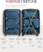 Large Compression Packing Cubes for Travel-Packing Cube Luggage Organizers 7 Piece Set for Checked Luggage-Ultralight, Expandable/Compression Bags by TRIPPED Travel Gear (Navy/White) - Image 4
