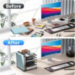 gianotter Desk Organizers and Accessories, 6-Tier Paper Organizer with File Holder, Document Organizer, Office Decor, Home Office Essentials(Black) - Image 3