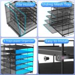 gianotter Desk Organizers and Accessories, 6-Tier Paper Organizer with File Holder, Document Organizer, Office Decor, Home Office Essentials(Black) - Image 4