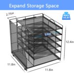 gianotter Desk Organizers and Accessories, 6-Tier Paper Organizer with File Holder, Document Organizer, Office Decor, Home Office Essentials(Black) - Image 5