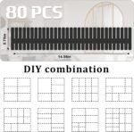 Vesici 80 Pcs Drawer Dividers Adjustable Plastic Organizer DIY Separators Storage Dividers for Socks, Underwear, Makeup, Tidy Kitchen, Bedroom, Dresser(Black) - Image 3
