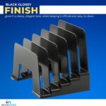 1InTheOffice Incline Desktop File Sorter, 6 Compartments Step Sorter, Black - Image 5