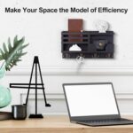 Mail and Key Holder for Wall – Decorative 15.9” x 8.7” x 3.2” Entryway Organizer with Shelf – Paulownia Wood with 4 Dual Hooks Includes Mounting Hardware and Installation Guide - Image 5
