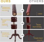 Wooden Coat Rack Stand Sturdy Triangle Base, Natural Birch Wood Coat Racks Freestanding, Vintage Solid Wood Coat Tree Stand with 14 Hooks, Classic Sturdy Coat Racks Hall Tree for Entryway - Image 3